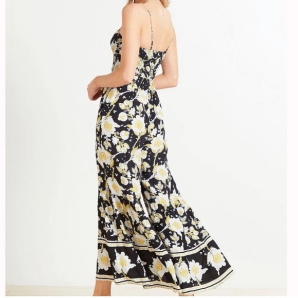 Free People Jumpsuit Little Of Your Love Floral Wide Leg Spaghetti Strap Smocked - Picture 2 of 16